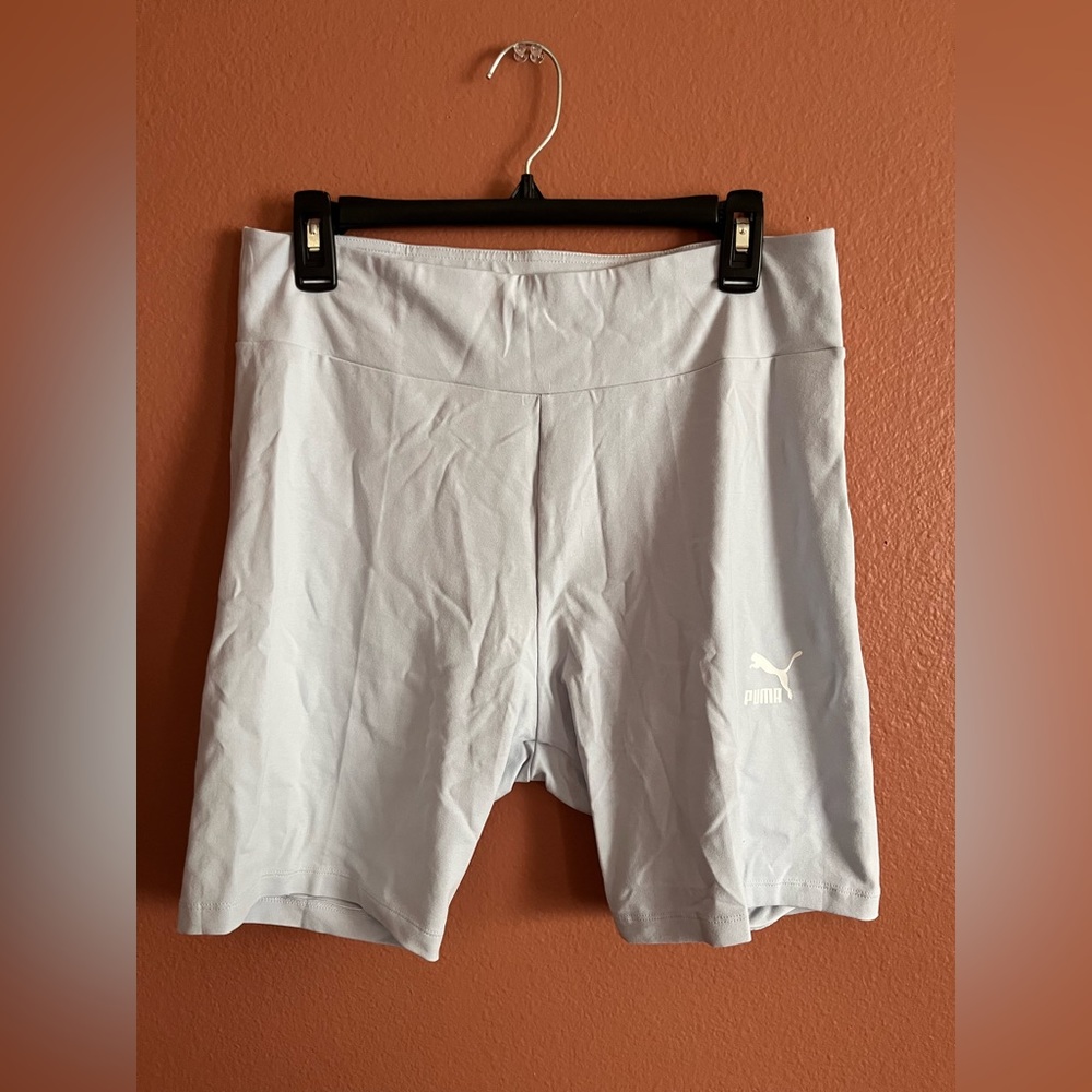 Puma light blue workout shorts